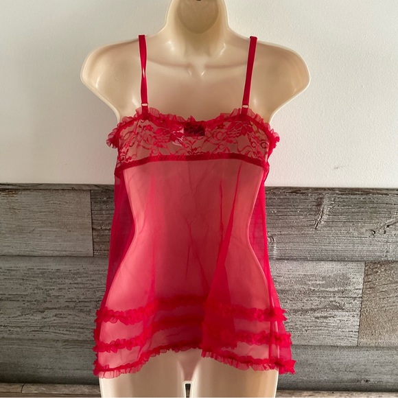 Frederick’s of Hollywood red sheer nightie size large - Picture 5 of 6